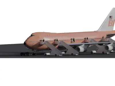 Braniff Boeing 747 3D model