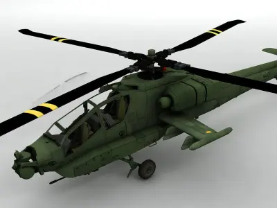  AH 64 Apache Helicopter  Low-poly 3D model