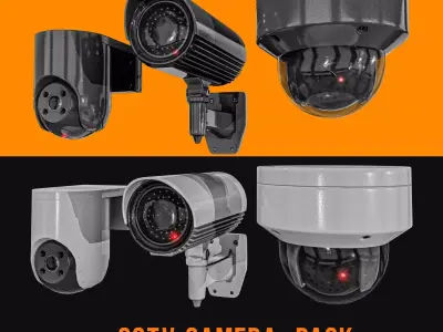 CCTV Camera Pack Low-poly 3D model