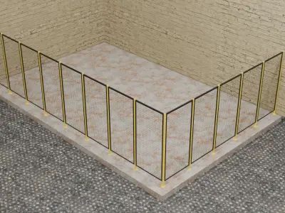 Wire fence 001 3D Model 3D model