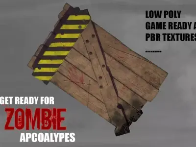 Shield for zombie games Low-poly 3D model