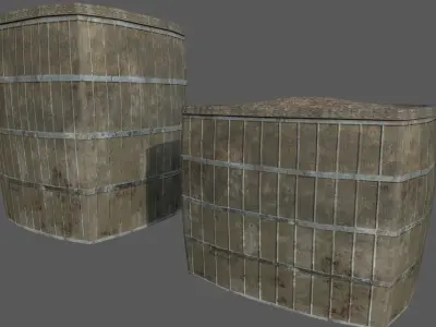 Military Hesco Barriers Low-poly 3D model