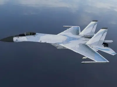 Sukhoi SU27 Flanker Low-poly 3D model