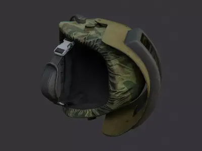 Hat Russian Army Helmet with Visor Low-poly 3D model
