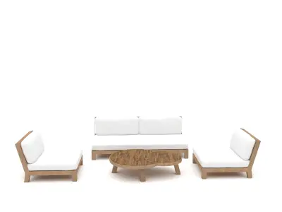garden furniture set  Low-poly 3D model
