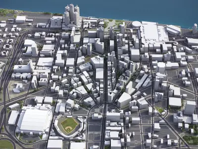 Detroit Low-poly 3D model