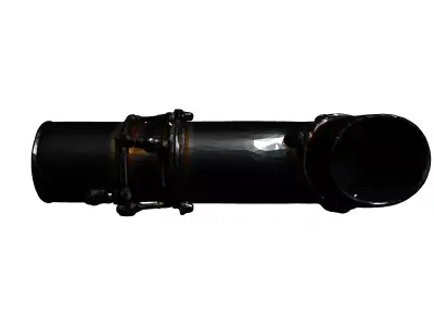 Realistic Metal Exhaust Pipe Section Low-poly 3D model