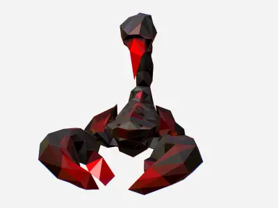 Scorpion - Black Scorpio Animated Low Poly Art  Low-poly 3D model