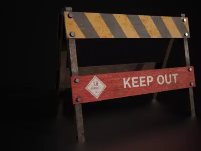 FREE Road Barrier Free low-poly 3D model