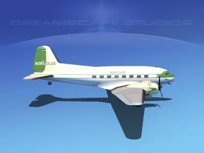 Douglas DC-3 Aero Club 3D model