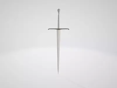 The simple two-handed sword Free low-poly 3D model