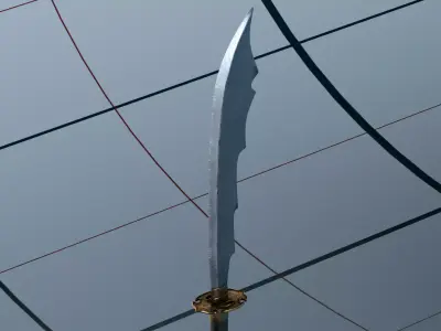 Naginata PBR sword 3D model