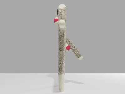 Sock Monkey Low-poly 3D model