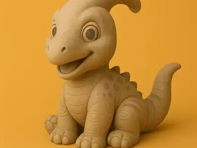 Cute Baby Parasaurolophus STL 3D Print Dinosaur 3D print model