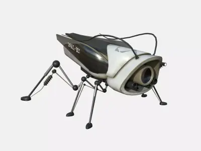 Insect Robot F07 White Black - SciFi Character Design Low-poly 3D model