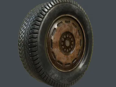 Rusty Car Tire 3D model