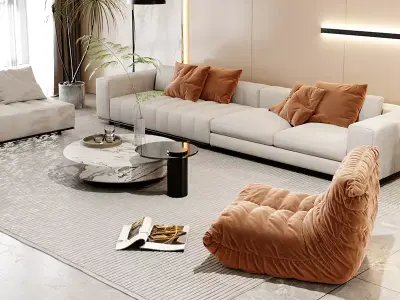 Simple Modern Living Room Free 3D model