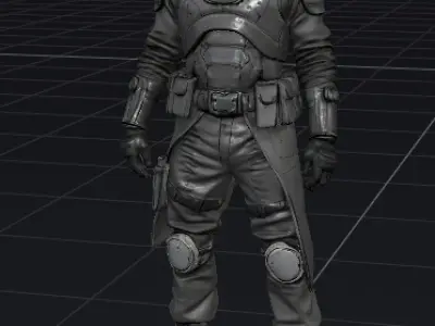 Tactical Sci-Fi Soldier 3D Character Model 3D model