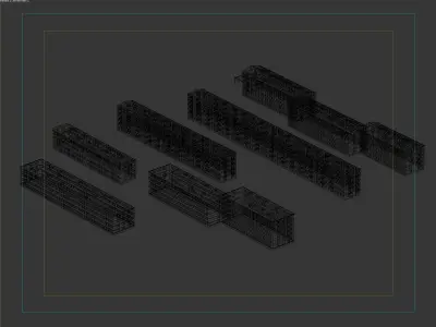 Soviet era residential block set 3D model