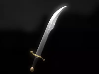 Scimitar sword Low-poly 3D model