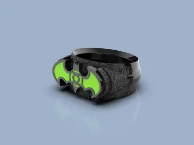 Green Lantern Batman Ring 3D print model