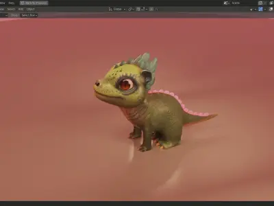 Baby Dragon 3D Model Low-poly 3D model