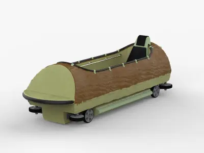 Log Flume Wagon 3D model