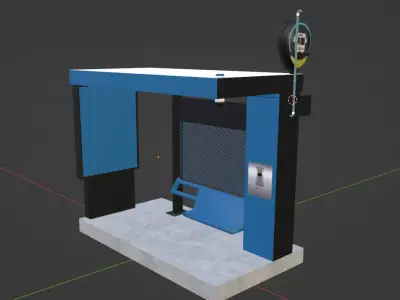 Simple and highly detailed safe bus stop 3D model