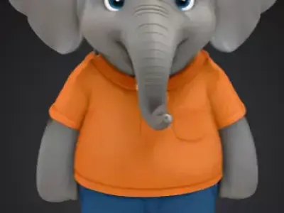 Elephant Buddy Low-poly 3D model