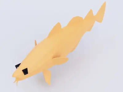 Cod fish low poly 3d model  Low-poly 3D model