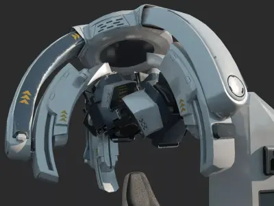 Future sci-fi brain scanner 3D model