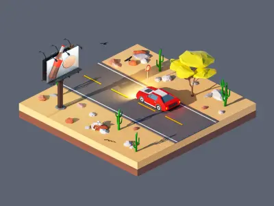 land 37A Low-poly 3D model