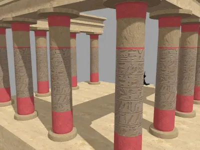 Low Poly Egyptian Temple 01 Low-poly 3D model