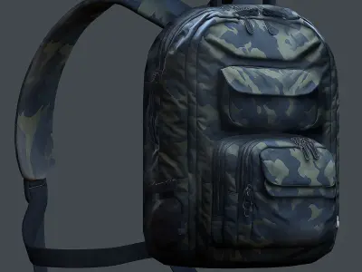 Backpack Camping Generic military human bag storqge Low-poly 3D model
