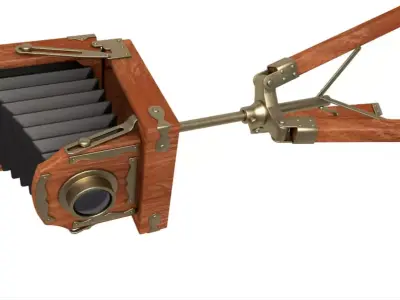 Antique Folding Camera 3D model