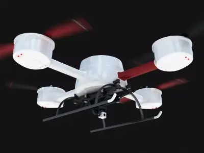 Drone Quadrocopter With Camera Rigged 3D model