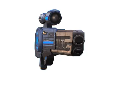 LowPoly Cartoon Sci-Fi Sniper Rifle Future Low-poly 3D model