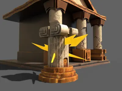 Greek Temple Low-poly 3D model