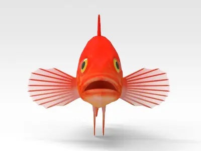 GoldFish orange fish 3D model