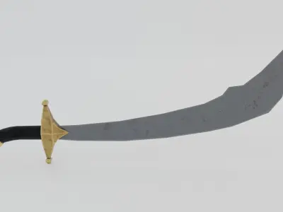 Sword Arabic Low-poly 3D model