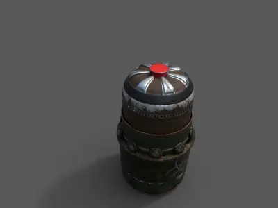 Grenade old rusty canister Free low-poly 3D model