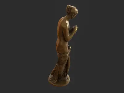 Psyche Statue - Gold Low-poly 3D model