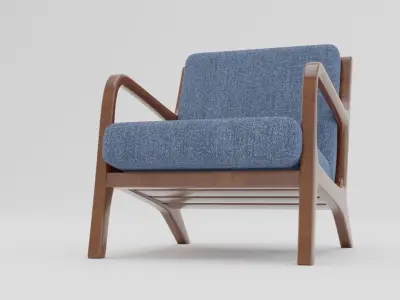 Modern wooden chair Low-poly 3D model purchase