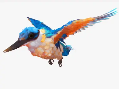 Bird Animation Low-poly 3D model