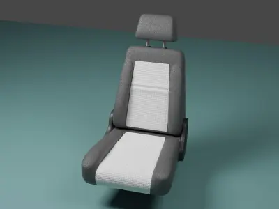 Black Leather Car Seat 3D model