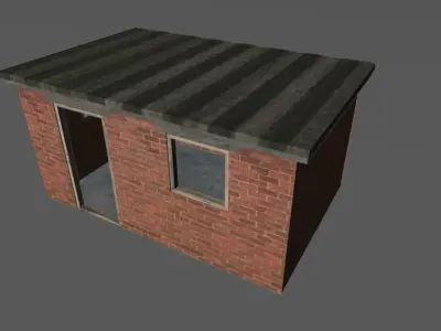 Game Ready Brick Outbuilding Free low-poly 3D model
