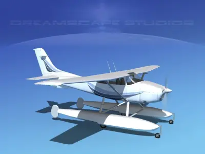 Cessna 182 Skylane Seaplane V05 3D model