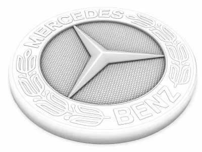 Realistic Mercedes-Benz-Logo 3D Model logo of mercedes benz Low-poly 3D model