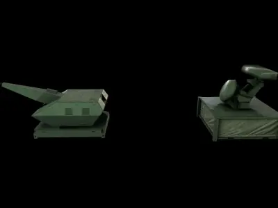 OERLIKON SKYSHIELD Air-defence system Low-poly 3D model