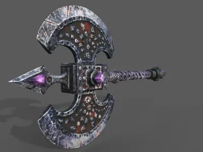 poleaxe sword Free low-poly 3D model